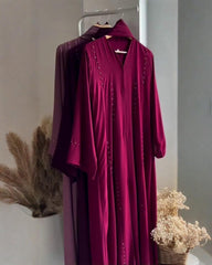 Premium Qatri Nida Floral Bead Work Abaya Collection