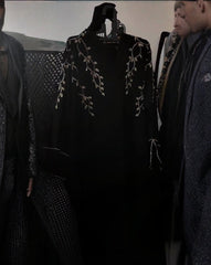 Premium Classic Black Qatri Nida Farbic Hand Work Abaya With Dupatta