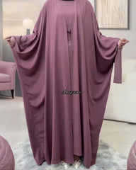 Premium Classic Pink Qatri Nida Farbic Hand Work Abaya With Dupatta