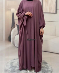 Premium Classic Pink Qatri Nida Farbic Hand Work Abaya With Dupatta