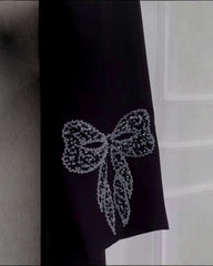 Premium Classic Black Qatri Nida Farbic Hand Work Abaya With Dupatta
