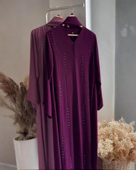 Premium Qatri Nida Floral Bead Work Abaya Collection