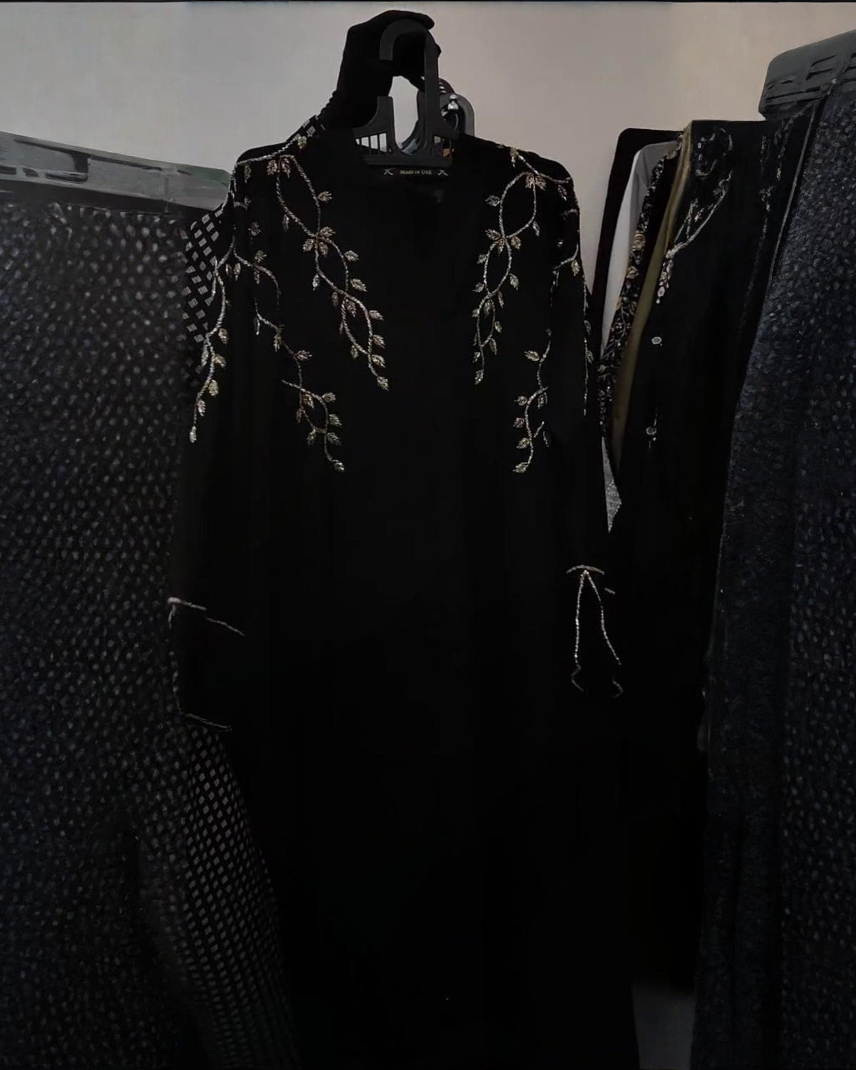 Premium Classic Black Qatri Nida Farbic Hand Work Abaya With Dupatta