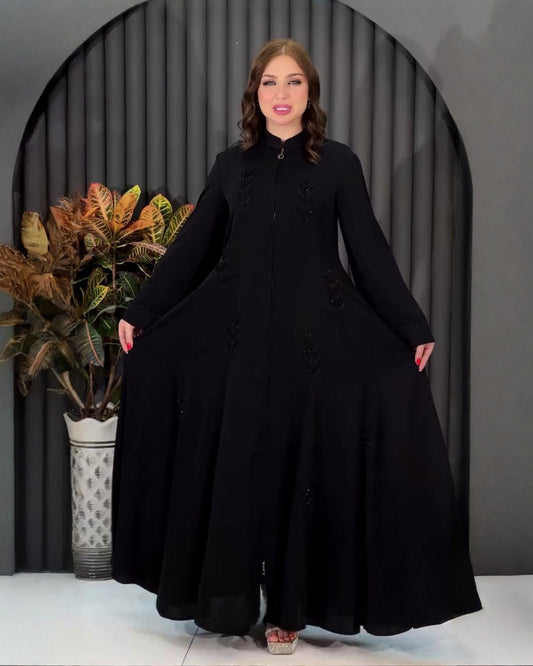 Premium Qatri Nida Farbic Hand Work Abaya With Dupatta