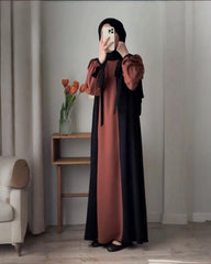 Premium Classic Black Qatri Nida Farbic Hand Work Abaya With Dupatta
