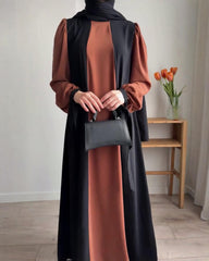 Premium Classic Black Qatri Nida Farbic Hand Work Abaya With Dupatta