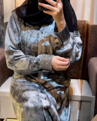 Premium Elegant Color Qatri Nida Farbic Hand Work Abaya With Dupatta