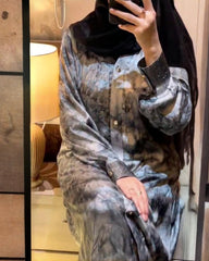 Premium Elegant Color Qatri Nida Farbic Hand Work Abaya With Dupatta